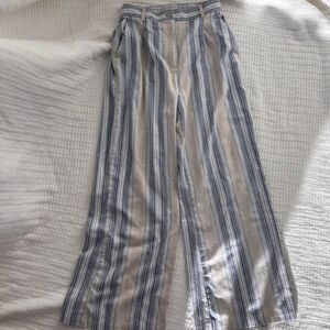 Ariat Butler Linen Blend Wide Leg Pants – Blue Serape Stripe – Size Small
